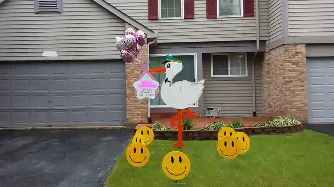 Deluxe girl stork yard sign